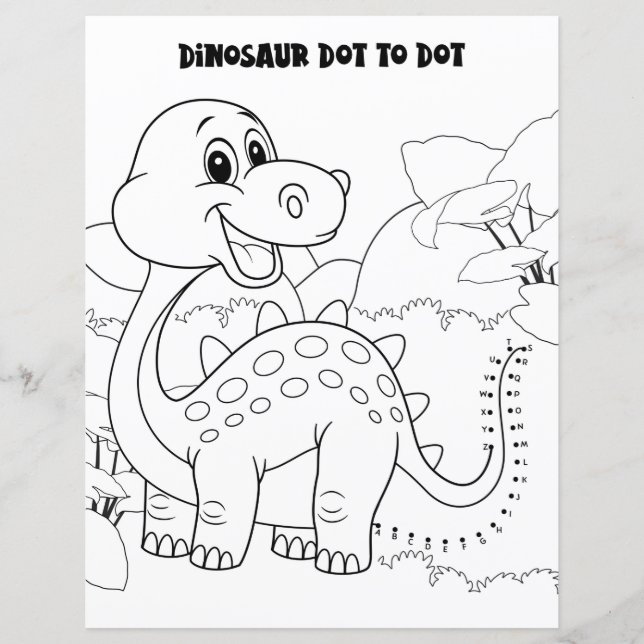 Kinderactiviteit Dinosaurus Stip Naar Stip Op Alfa (Voorkant)