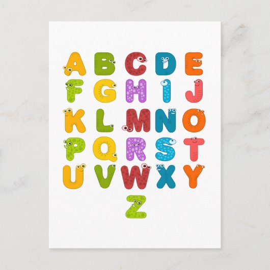Kinderalfabet Briefkaart (Voorkant)