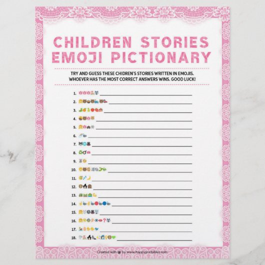 Kinderartikelenwoordenboek [Luxe kant [roze]] Briefhoofd (Voorkant)