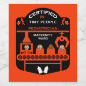 Kinderarts dank u gift wijn etiket (Enkel label)