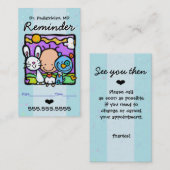 Kinderarts.Herinneringskaart voor benoeming.OBGYN. Afsprakenkaartje (Voorkant / Achterkant)