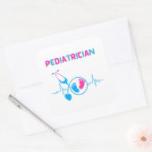 kinderarts, kinderarts, kinderarts, kinderarts, vierkante sticker (Envelop)