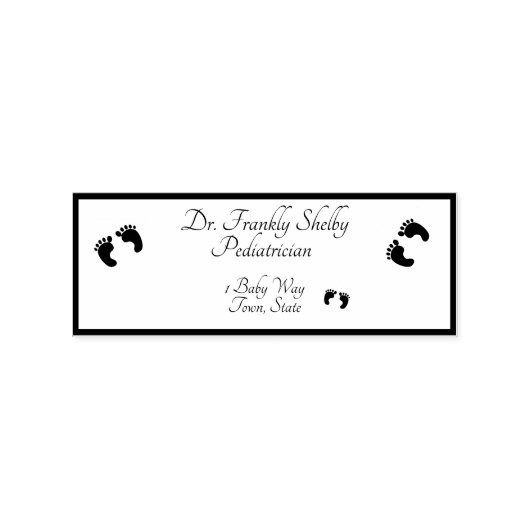 Kinderarts, MD Doctor Physician Baby Voetafdrukken Rubberstempel (Afrduk)