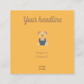 Kinderarts - oranje wervelkolom - stethoscoop vierkante visitekaartje (Achterkant)