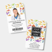 Kinderarts Schattige Dinosaur Foto Badge (Voor- en achterkant)