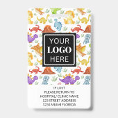 Kinderarts Schattige Dinosaur Foto Badge (Achterkant)