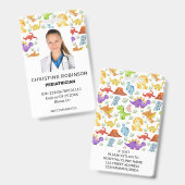 Kinderarts Schattige Dinosaur Foto Badge (Voor- en achterkant)