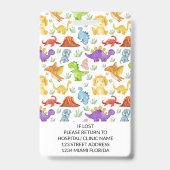 Kinderarts Schattige Dinosaur Foto Badge (Achterkant)