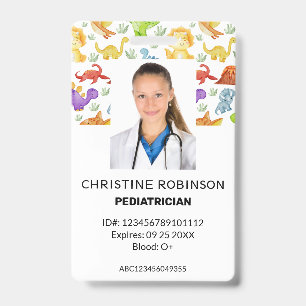 Kinderarts Schattige Dinosaur Foto Badge