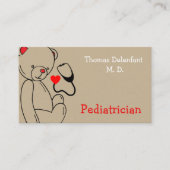 Kinderarts - teddy- en stethoscoopauto visitekaartje (Voorkant)