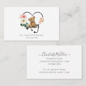 Kinderarts Teddybeer Bloemenstethoscoop Visitekaartje (Voorkant / Achterkant)