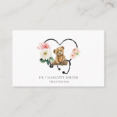 Kinderarts Teddybeer Bloemenstethoscoop Visitekaartje (Voorkant)