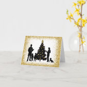 Kinderartsen Silhouet Kerstkaart Kaart (Gele Bloem)
