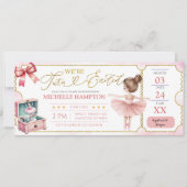 Kinderballerina-feestticket baby shower (Voorkant)