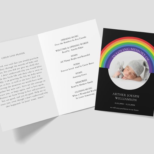 Kinderbegrafenis regenboog foto volgorde van servi