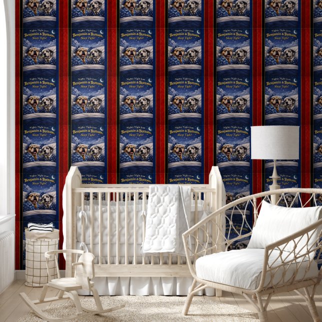 Kinderbehang/nacht van Benjamin en Buttons Behang (Kinderen)