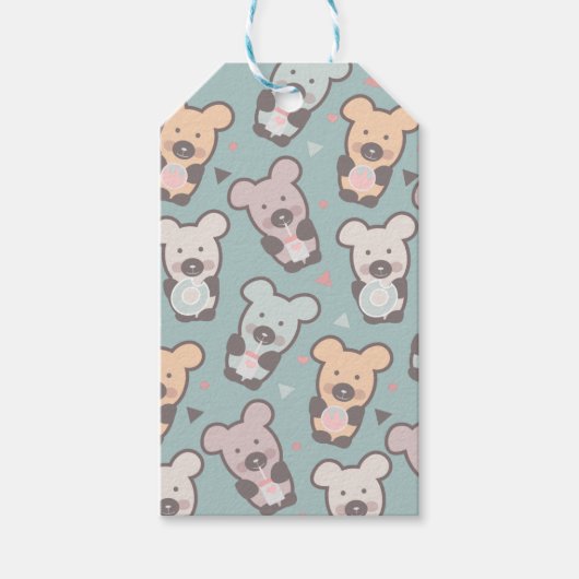 Kinderberen en Donuts Patroon Cadeaulabel (Voorkant)
