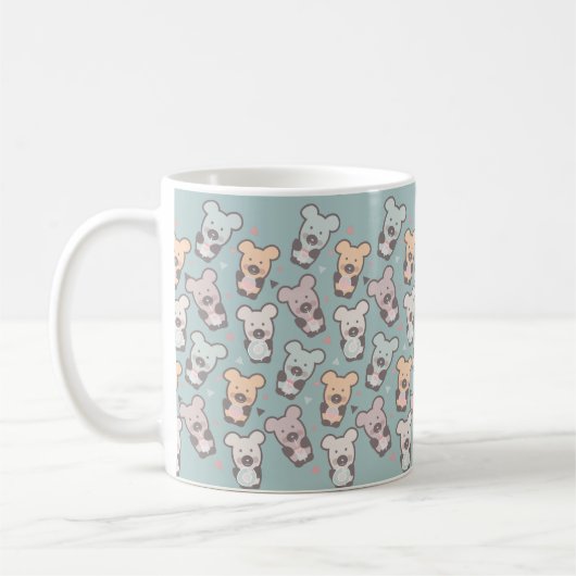 Kinderberen en Donuts Patroon Koffiemok (Links)