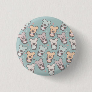 Kinderberen en Donuts Patroon Ronde Button 3,2 Cm