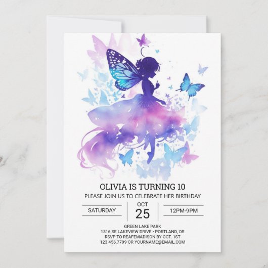 Kinderbetoverende Fairy Verjaardag Magic Kaart (Voorkant)