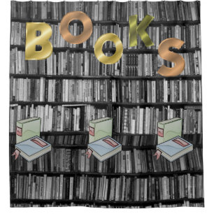 Kinderbibliotheek Boek Douchegordijn Zwart Wit