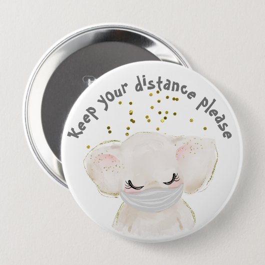 Kinderbijenkorona Sociale vervorming Ronde Button 4,0 Cm (Voorkant /achterkant)