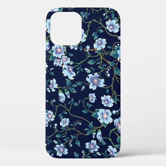 Kinderbloemen: naadloos donkerblauw Case-Mate iPhone case (Achterkant)
