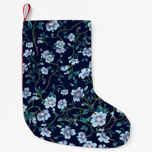 Kinderbloemen: naadloos donkerblauw kleine kerstsok