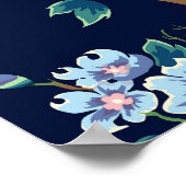 Kinderbloemen: naadloos donkerblauw poster (Hoek)