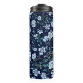 Kinderbloemen: naadloos donkerblauw thermosbeker (Voorkant)