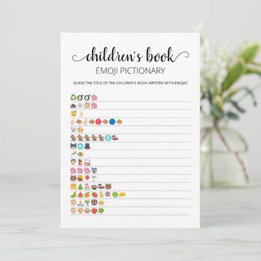 Kinderboek Emoji Pictionary Game Kaart (Staand voorkant)