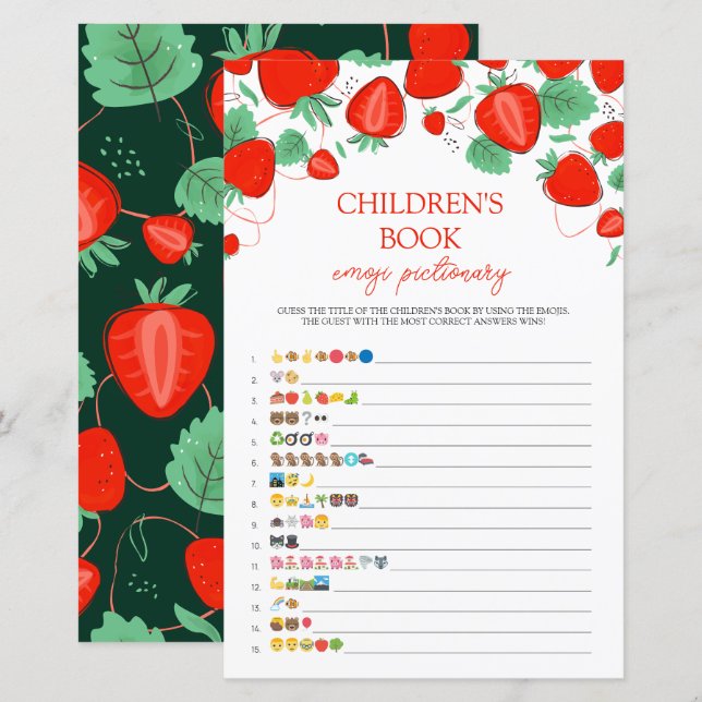 Kinderboek Emoji Pictionary Game Sweet Berry (Voorkant / Achterkant)
