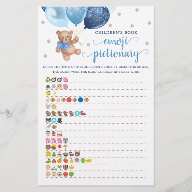 Kinderboek Emoji Pictionary Game Teddybeer  (Voorkant)
