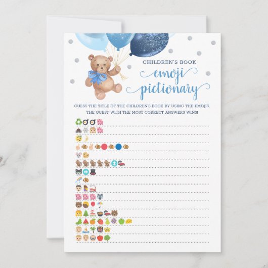 Kinderboek Emoji Pictionary Teddy Bear Kaart (Voorkant)