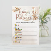 KINDERBOEK EMOJI SPEL BABY SHOWER SPEL BEER KAART (Staand voorkant)