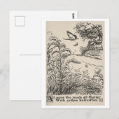  kinderboek illustratie vlinders briefkaart (Voorkant / Achterkant)