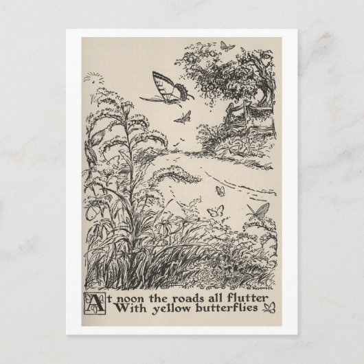  kinderboek illustratie vlinders briefkaart (Voorkant)