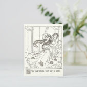  kinderboek illustratie vrouw dansen briefkaart (Staand voorkant)