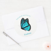 kinderboek stickers met turquoise vlinder (Envelop)