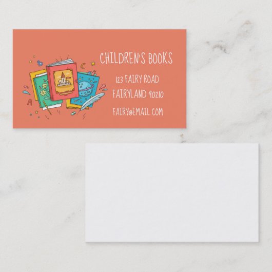 Kinderboeken Keukenboekhandel en speelgoed Visitekaartje (Voorkant / Achterkant)