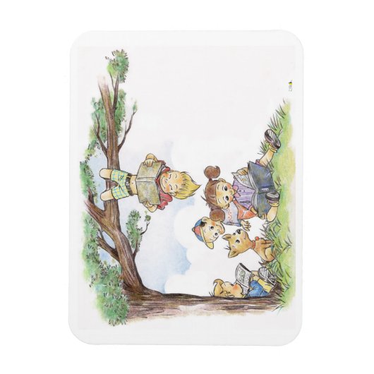 Kinderboeken lezen magneet (Verticaal)