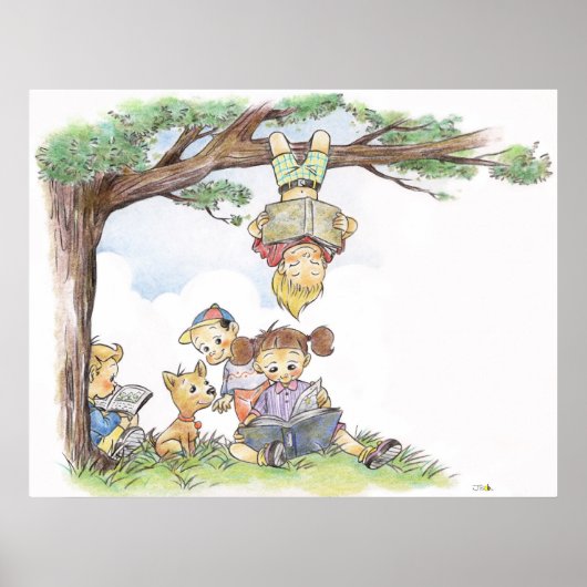 Kinderboeken lezen poster (Voorkant)