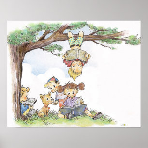 Kinderboeken lezen poster