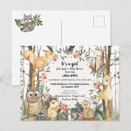 Kinderboeken over bos- en planten in briefkaart (Voorkant / Achterkant)