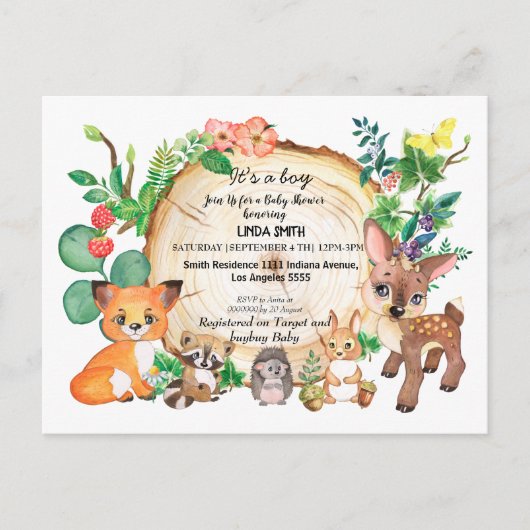 Kinderboeken over bos- en planten in briefkaart (Voorkant)