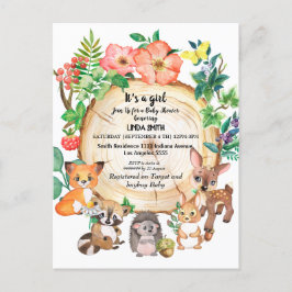 Kinderboeken over bos- en planten in uitnodiging briefkaart