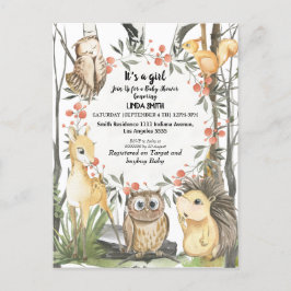 Kinderboeken over bos- en planten in uitnodiging briefkaart