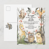 Kinderboeken over bos- en planten in uitnodiging briefkaart (Voorkant / Achterkant)