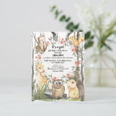 Kinderboeken over bos- en planten in uitnodiging briefkaart (Staand voorkant)