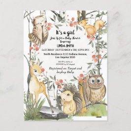 Kinderboeken over bos- en planten in uitnodiging briefkaart